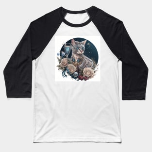 White Bengal Cat Celebration Baseball T-Shirt